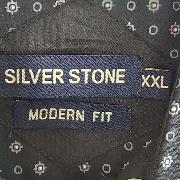 New Silver Stone Men's (XXL) Black Modern Fit Button Up Long Sleeve Shirt - Picture 8 of 12
